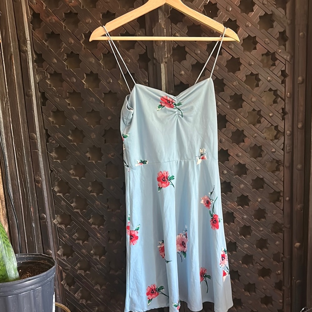 Socialite Blue Sleeveless Spaghetti Strap Sundress